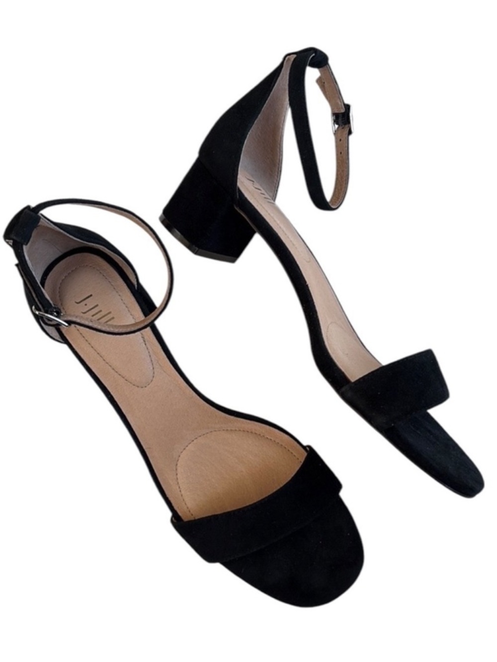 NEW J. Jill Leather Low Heel Sandals Black Size 9